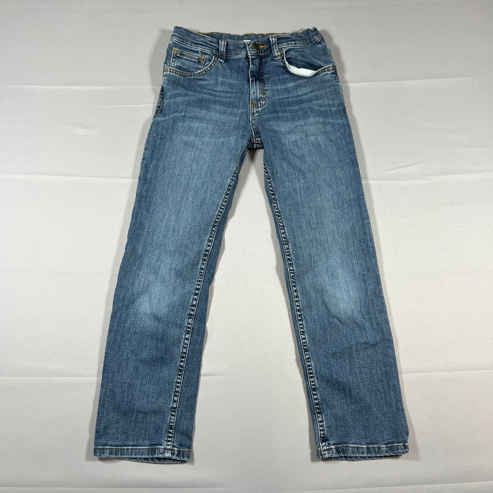 Wrangler Classic Straight Denim Jeans Boys 12 Blue Cotton Stretch Medium Wash